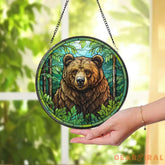 Bear Suncatcher Woodland Suncatcher Black Bear Window Decor Bear Ornament Wildlife Suncatcher Bear Glass Suncatcher